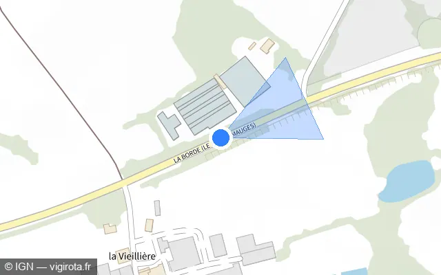 Vue plan de l'emplacement du radar fixe à Beaupréau-en-Mauges sur D 762
