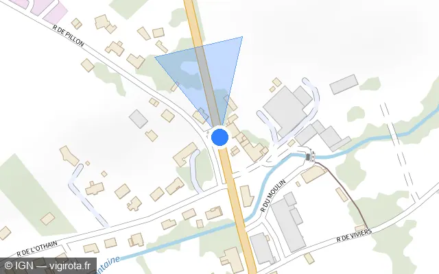 Vue plan de l'emplacement du radar fixe à Rouvrois-sur-Othain sur Rue Nationale / D 618