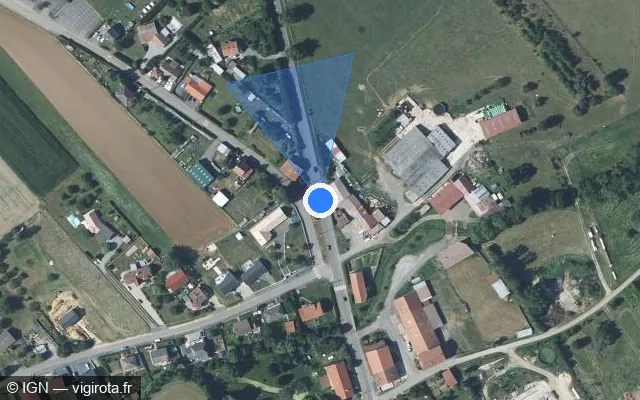 Vue satellite de l'emplacement du radar fixe à Rouvrois-sur-Othain sur Rue Nationale / D 618