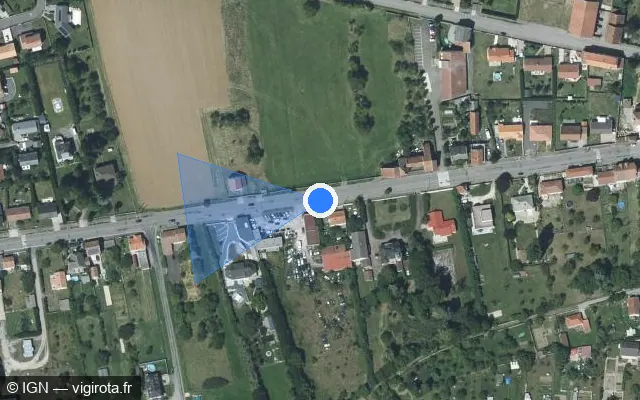 Vue satellite de l'emplacement du radar fixe à Étain sur Avenue du Général de Gaulle / D 603