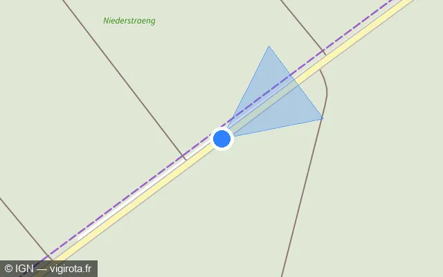 Vue plan de l'emplacement du radar fixe à Kertzfeld sur D 5
