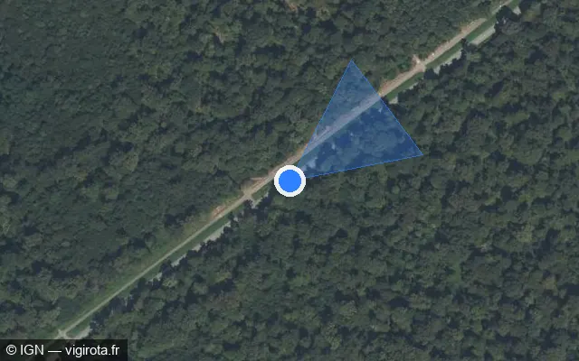 Vue satellite de l'emplacement du radar fixe à Kertzfeld sur D 5