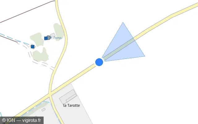 Vue plan de l'emplacement du radar fixe à Naveil sur D 917