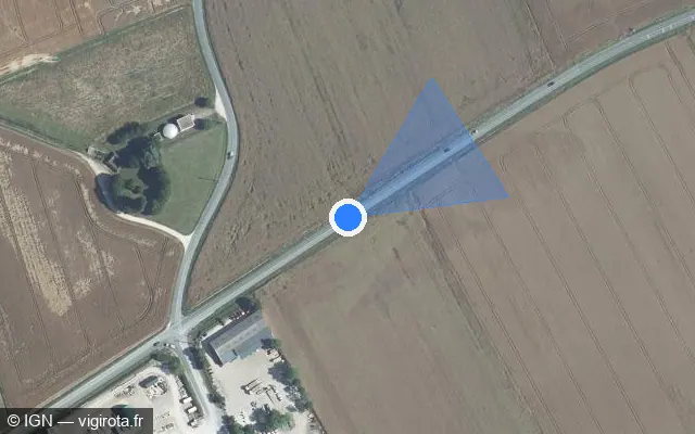 Vue satellite de l'emplacement du radar fixe à Naveil sur D 917