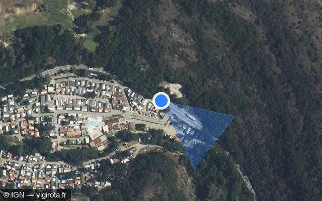 Vue satellite de l'emplacement du radar fixe à Villeneuve-Loubet sur Route de Grasse / D 2085