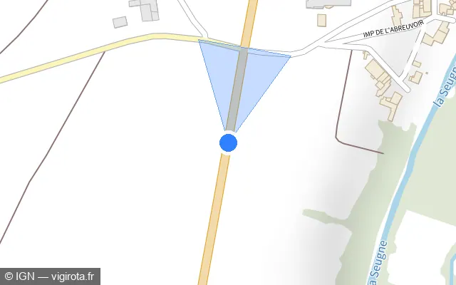 Vue plan de l'emplacement du radar fixe à Pons sur D 137