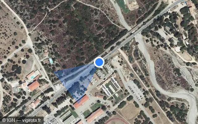 Vue satellite de l'emplacement du radar fixe à Lumio sur T 30