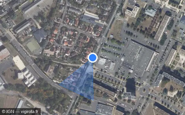Vue satellite de l'emplacement du radar de feu rouge à Bourges sur Avenue du Général Charles de Gaulle / D 940