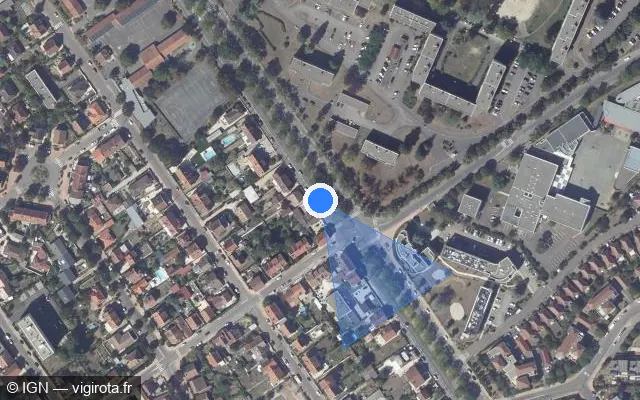 Vue satellite de l'emplacement du radar de feu rouge à Dijon sur Boulevard Maréchal Joffre