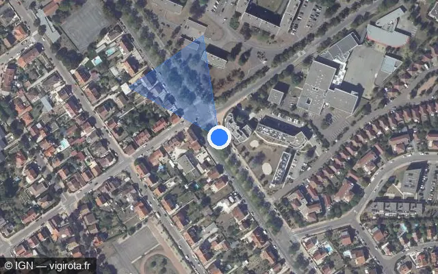 Vue satellite de l'emplacement du radar de feu rouge à Dijon sur Boulevard Maréchal Joffre