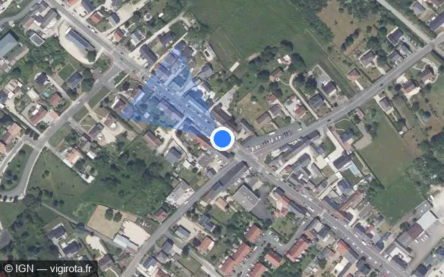 Vue satellite de l'emplacement du radar de feu rouge à Ingré sur Route Nationale