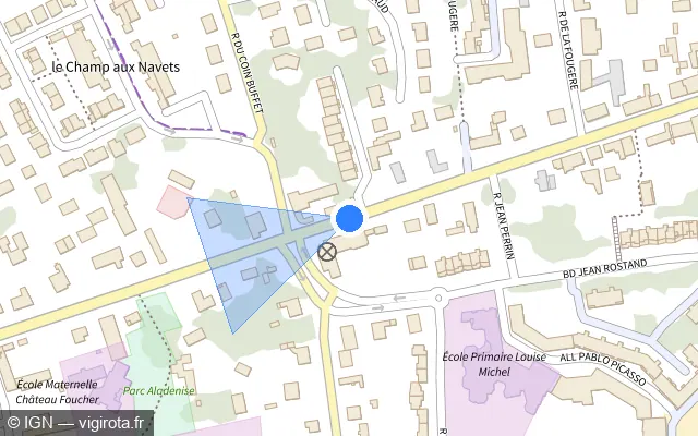 Vue plan de l'emplacement du radar de feu rouge à Saint-Jean-de-Braye sur Avenue du Général Leclerc