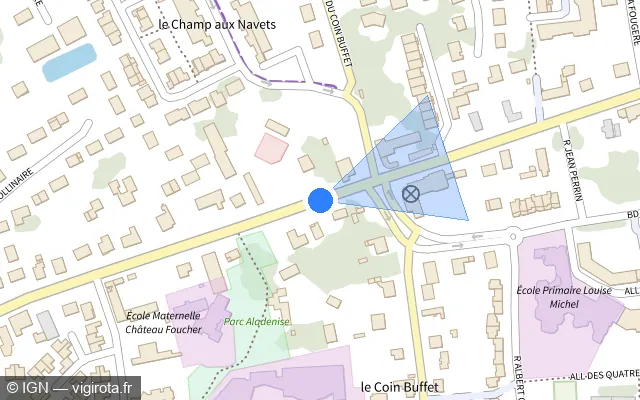 Vue plan de l'emplacement du radar de feu rouge à Saint-Jean-de-Braye sur Avenue de la Paix
