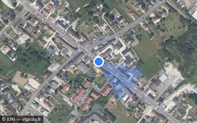 Vue satellite de l'emplacement du radar de feu rouge à Ingré sur Route Nationale