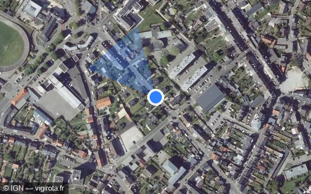 Vue satellite de l'emplacement du radar de feu rouge à Cherbourg-en-Cotentin sur Rue du Général Leclerc