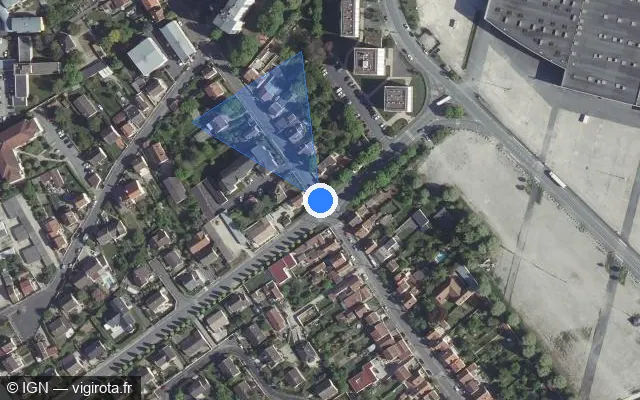 Vue satellite de l'emplacement du radar de feu rouge à Châlons-en-Champagne sur Avenue des Alliés / D 60