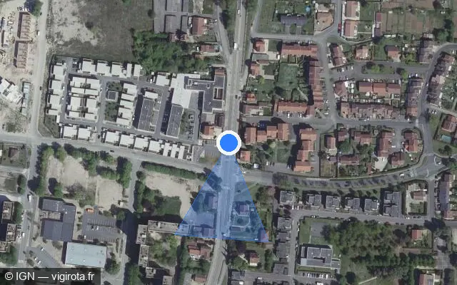 Vue satellite de l'emplacement du radar de feu rouge à Vitry-le-François sur Faubourg de Châlons / N 44