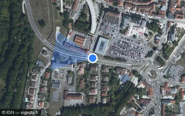 Vue satellite de l'emplacement du radar de feu rouge à Langres sur Avenue Jean Darbot / N 19 / E 54