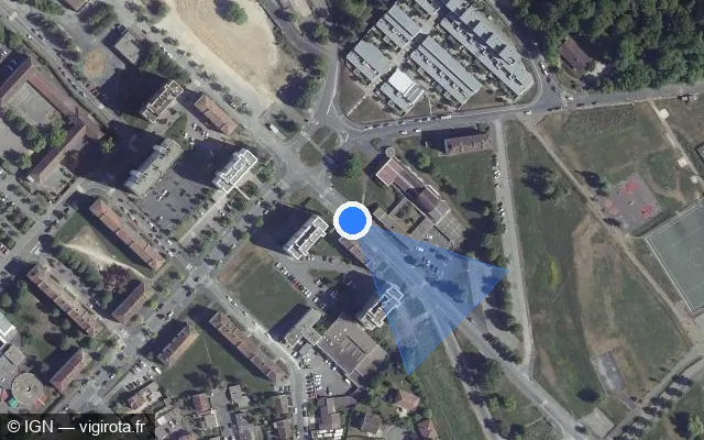 Vue satellite de l'emplacement du radar de feu rouge à Bettancourt-la-Ferrée sur Boulevard du Colonel Entrevan