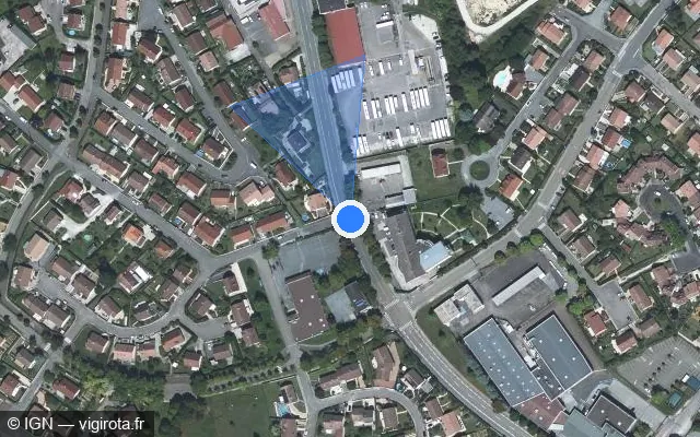 Vue satellite de l'emplacement du radar de feu rouge à Chaumont sur Boulevard du Maréchal Juin