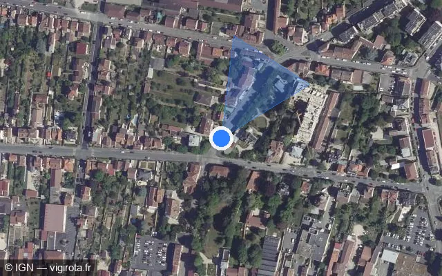 Vue satellite de l'emplacement du radar de feu rouge à Saint-Dizier sur Rue du Président Carnot