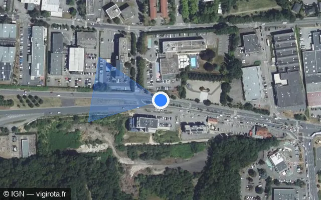 Vue satellite de l'emplacement du radar de feu rouge à Laxou sur Avenue de la Résistance