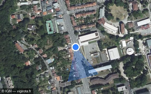 Vue satellite de l'emplacement du radar de feu rouge à Maxéville sur Boulevard de Scarpone