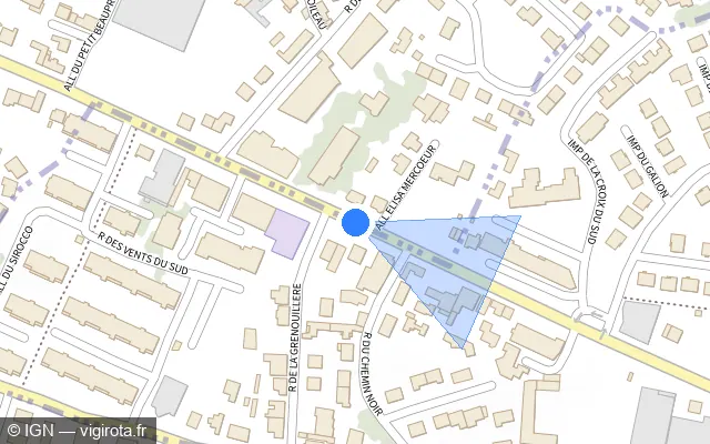 Vue plan de l'emplacement du radar de feu rouge à Vannes sur Avenue du Président Édouard Herriot / D 779B