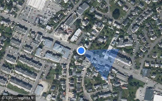 Vue satellite de l'emplacement du radar de feu rouge à Vannes sur Avenue du Président Édouard Herriot / D 779B