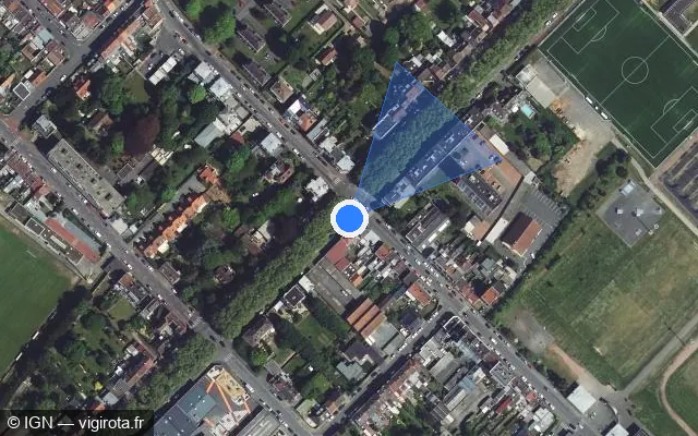 Vue satellite de l'emplacement du radar de feu rouge à Lys-lez-Lannoy sur Avenue Alfred Motte / M 760