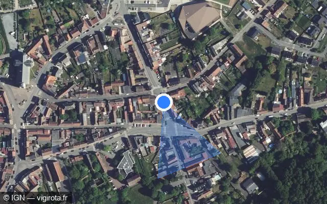 Vue satellite de l'emplacement du radar de feu rouge à Wallers sur Rue Marcel Sembat / D 40