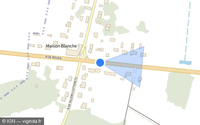 Vue plan de l'emplacement du radar de feu rouge à Couloisy sur Rue de Reims / N 31 / E 46