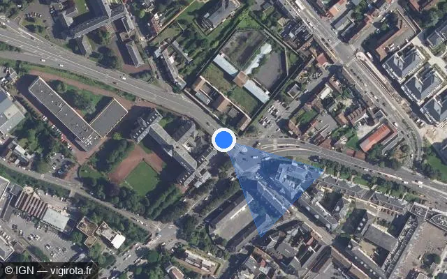 Vue satellite de l'emplacement du radar de feu rouge à Beauvais sur Avenue Jean Mermoz
