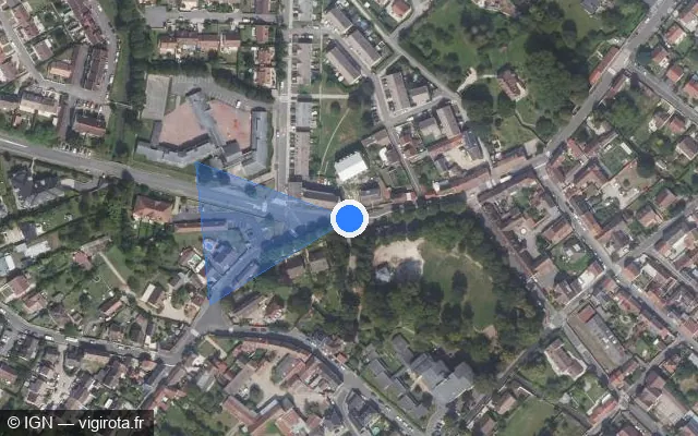 Vue satellite de l'emplacement du radar de feu rouge à Chambly sur Rue de Vigneseuil / D 105
