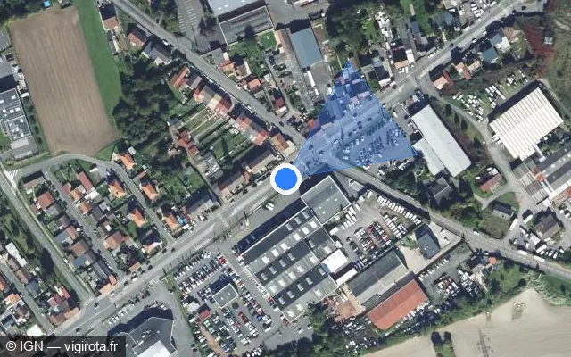 Vue satellite de l'emplacement du radar de feu rouge à Loison-sous-Lens sur Route de Lille / D 917
