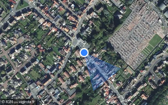Vue satellite de l'emplacement du radar de feu rouge à Montigny-en-Gohelle sur Rue de Varsovie / D 39e