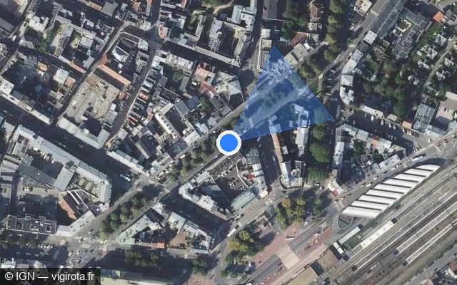 Vue satellite de l'emplacement du radar de feu rouge à Arras sur Boulevard de Strasbourg