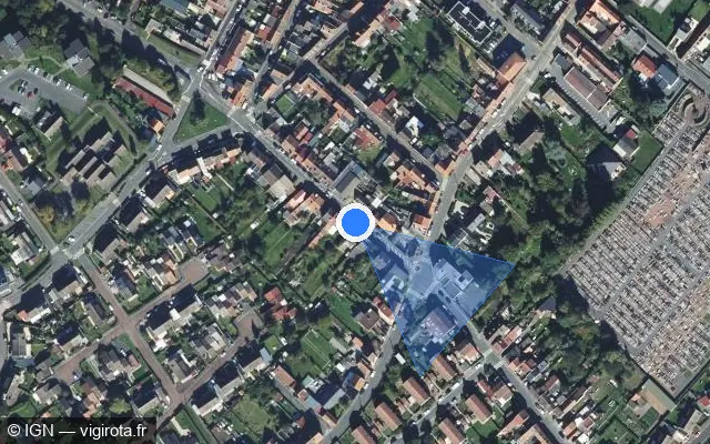 Vue satellite de l'emplacement du radar de feu rouge à Montigny-en-Gohelle sur Rue Mirabeau