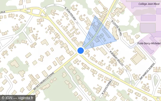 Vue plan de l'emplacement du radar de feu rouge à Montigny-en-Gohelle sur Boulevard des Frères Leterme