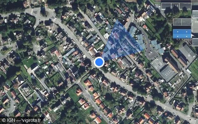 Vue satellite de l'emplacement du radar de feu rouge à Montigny-en-Gohelle sur Boulevard des Frères Leterme