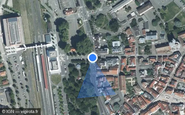 Vue satellite de l'emplacement du radar de feu rouge à Schweighouse-sur-Moder sur Boulevard Nessel / D 263