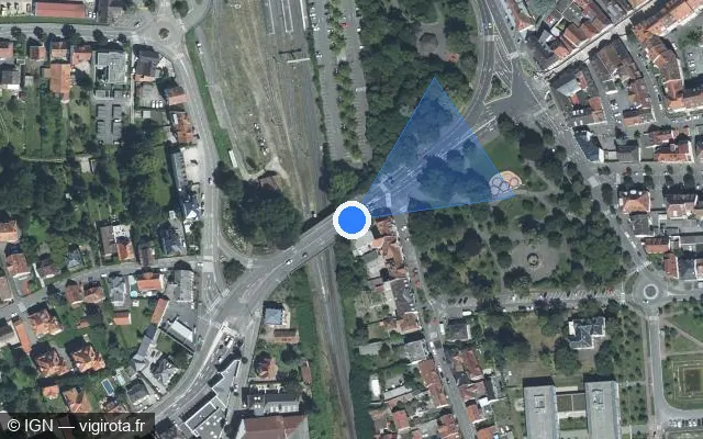 Vue satellite de l'emplacement du radar de feu rouge à Schweighouse-sur-Moder sur Route de Strasbourg / D 263