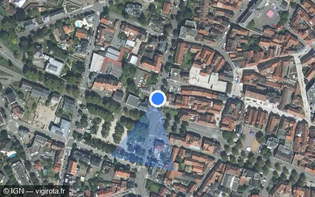 Vue satellite de l'emplacement du radar de feu rouge à Sélestat sur Boulevard du Maréchal Foch