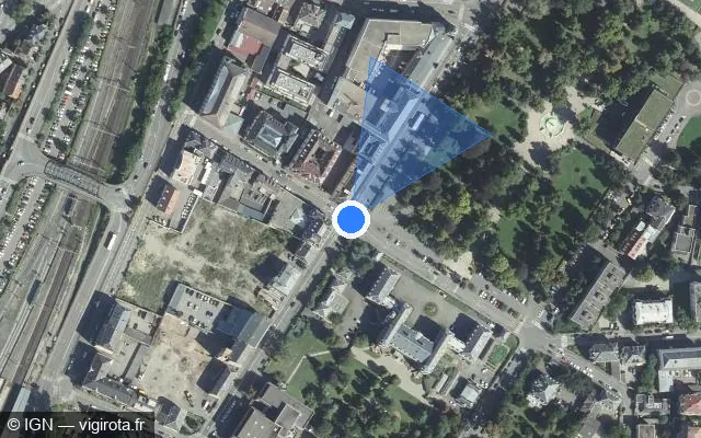 Vue satellite de l'emplacement du radar de feu rouge à Horbourg-Wihr sur Avenue de la République / D 514