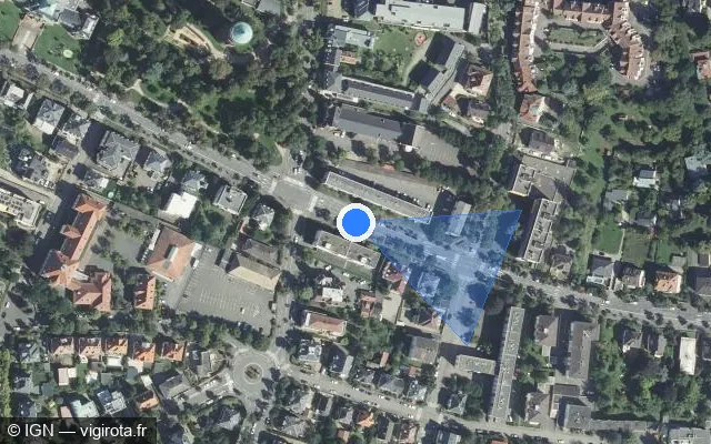 Vue satellite de l'emplacement du radar de feu rouge à Horbourg-Wihr sur Avenue Georges Clemenceau