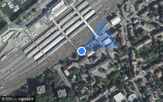Vue satellite de l'emplacement du radar de feu rouge à Riedisheim sur Boulevard Alfred Wallach / D 432