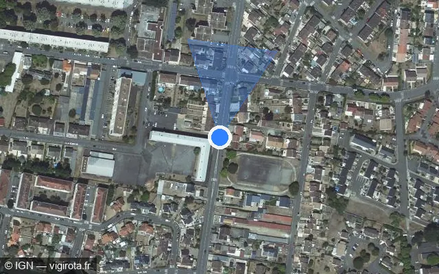 Vue satellite de l'emplacement du radar de feu rouge à Le Mans sur Rue de Laigné / D 139