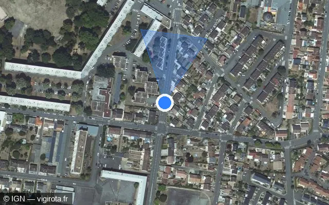Vue satellite de l'emplacement du radar de feu rouge à Le Mans sur Rue de Laigné / D 139