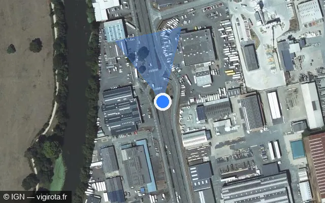 Vue satellite de l'emplacement du radar de feu rouge à Allonnes sur Boulevard Pierre Lefaucheux
