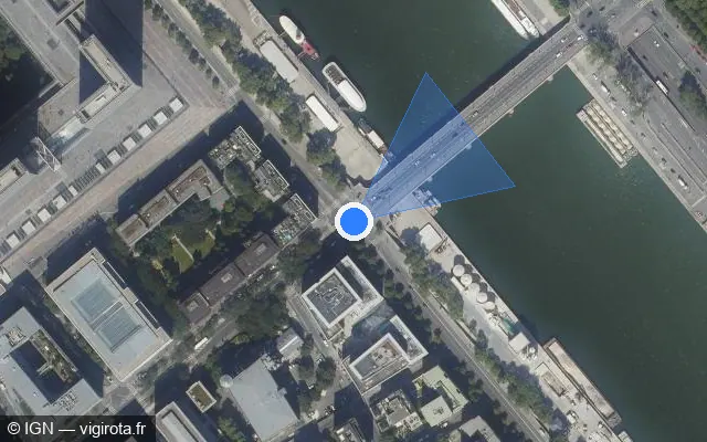 Vue satellite de l'emplacement du radar de feu rouge à Charenton-le-Pont sur Pont de Tolbiac